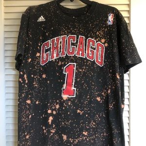 chicago bulls bleach tie dye/acid wash t shirt
